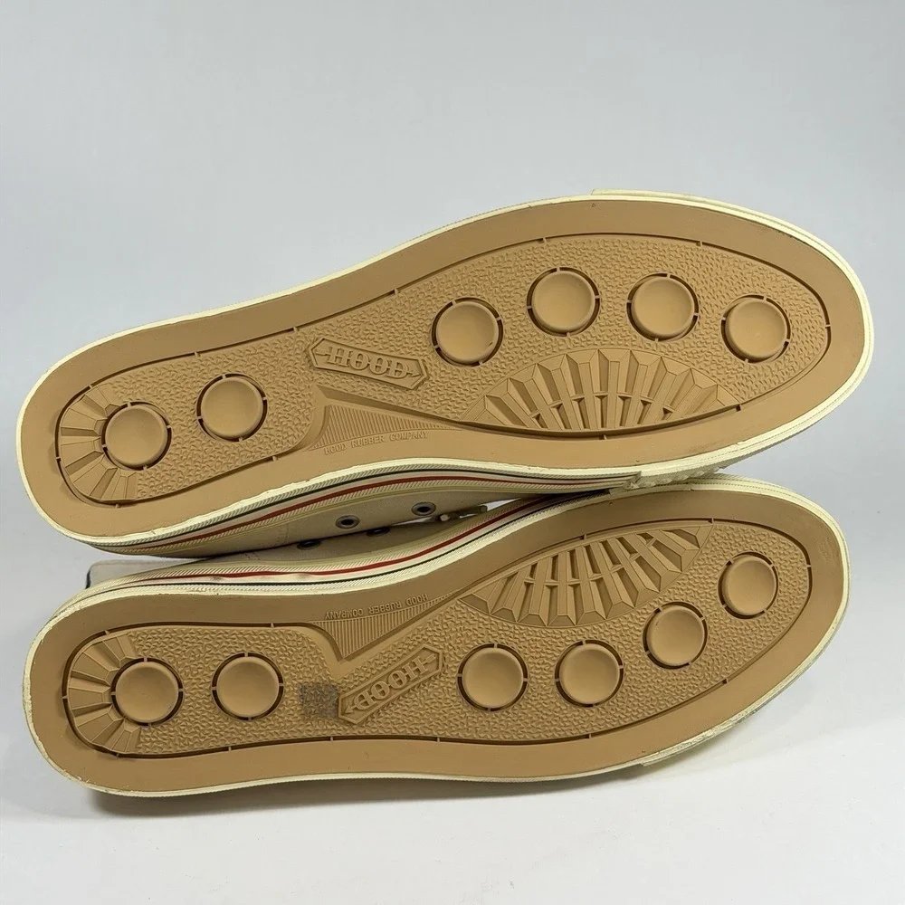 Hood Women-14 Mens-12 Rocket 1967 High Cut Canvas Sneakers Shoes Vintage Natural